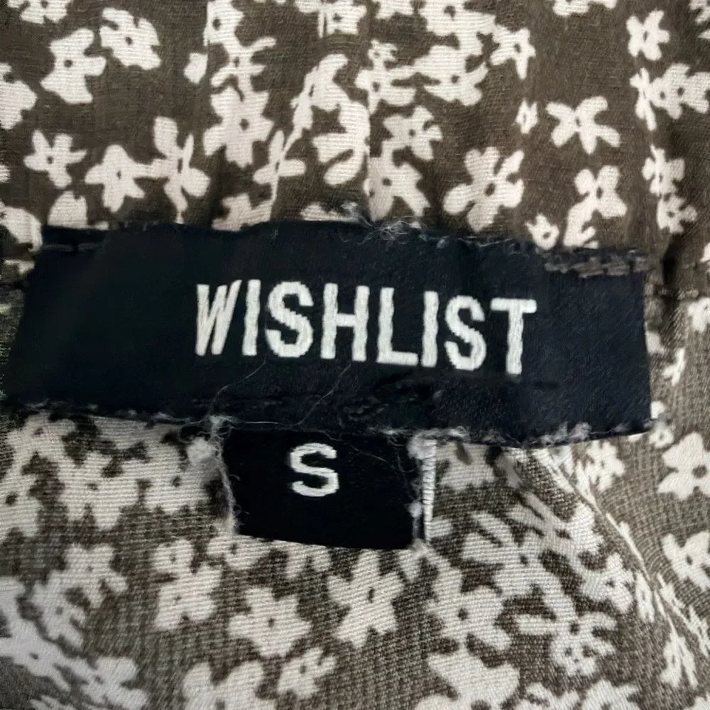 Wishlist Brown and White Asymmetrical Floral Skirt